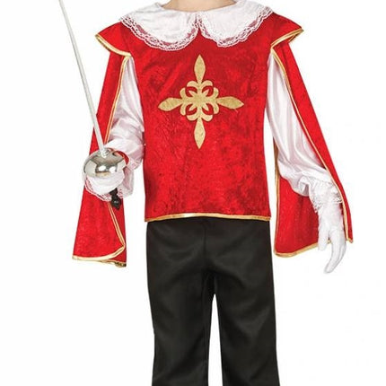 Feestbazaar Kinderkostuum Musketier rood