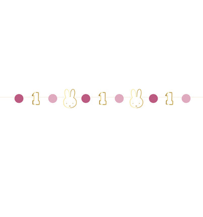 Feestbazaar Kinderstoelversiering 1 Jaar Nijntje Roze (80cm)