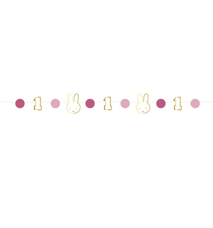 Feestbazaar Kinderstoelversiering 1 Jaar Nijntje Roze (80cm)