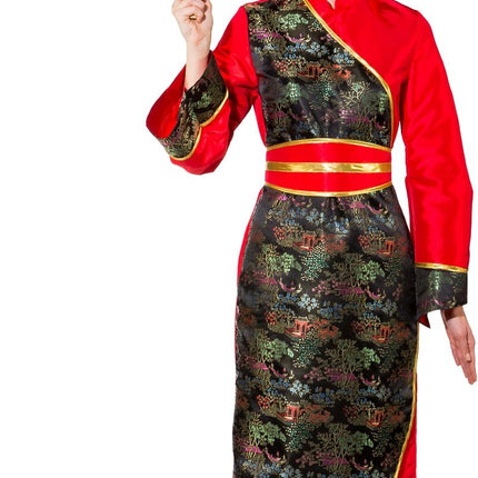 Feestbazaar Klassieke Chinese Jurk Met Riem Rood