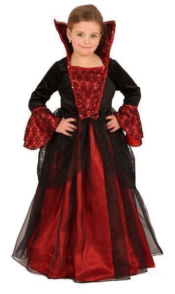 Feestbazaar Klassieke prinsessenkostuum rood/zwart