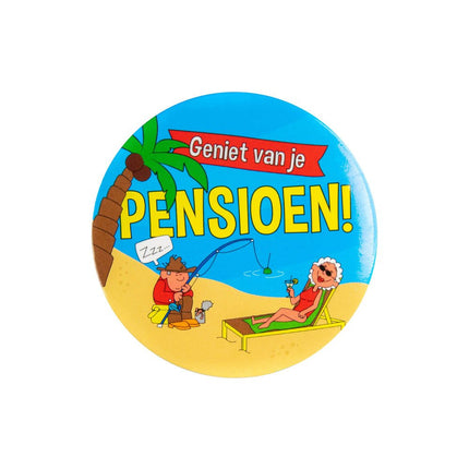 Feestbazaar Kleine Cartoon Button - Pensioen