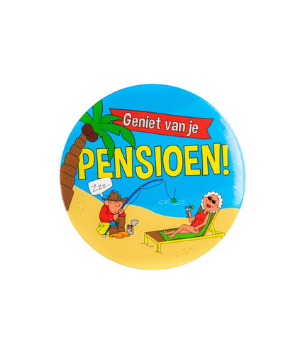Feestbazaar Kleine Cartoon Button - Pensioen
