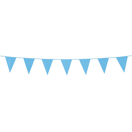 Feestbazaar Kleine vlaggenlijn babyblauw 3m