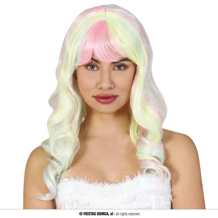 Feestbazaar Kleurrijke Manen Fantasy Pruik Dames