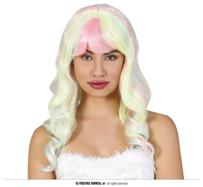Feestbazaar Kleurrijke Manen Fantasy Pruik Dames