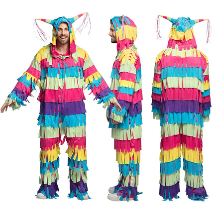 Feestbazaar Kleurrijke Piñata Kostuum Volwassenen