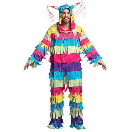 Feestbazaar Kleurrijke Piñata Kostuum Volwassenen