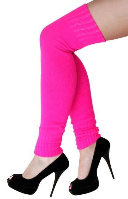 Feestbazaar Knee-Over Beenwarmers Fluor Roze