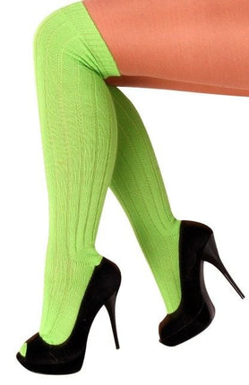Feestbazaar Kniekousen fluor groen