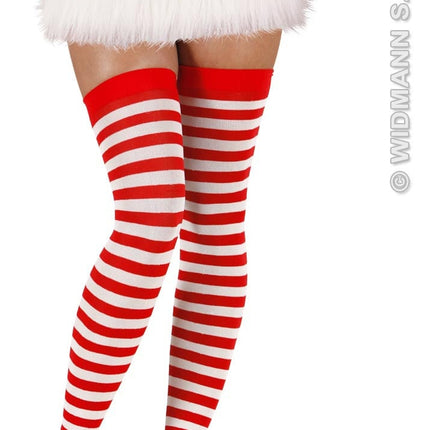 Feestbazaar Kniekousen rood/wit