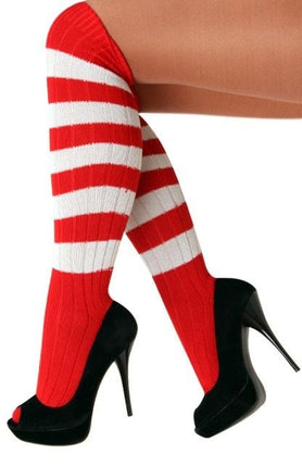 Feestbazaar Kniekousen rood/wit