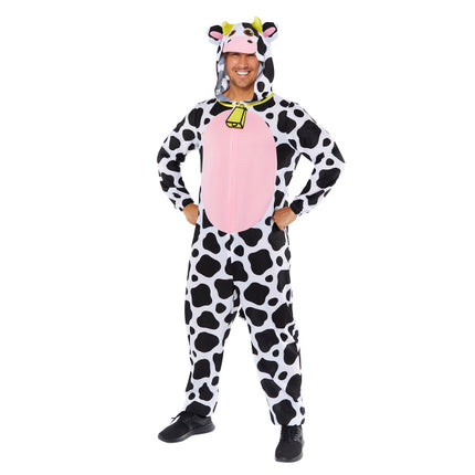 Feestbazaar Koe Onesie Met Capuchon Plush Volwassenen