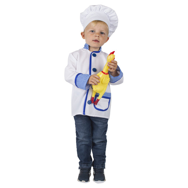Feestbazaar Kok Kostuum Jongen Wit/Blauw
