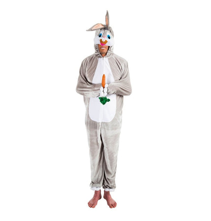 Feestbazaar Konijn Onesie Grijs 180cm