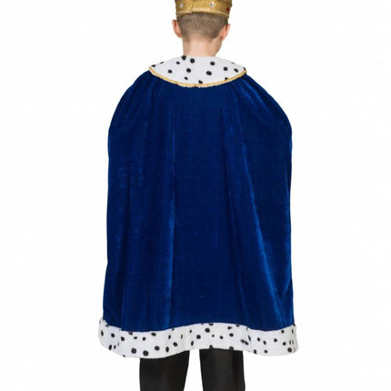 Feestbazaar Koningsmantel kind blauw