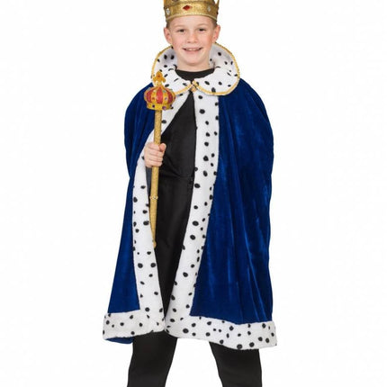 Feestbazaar Koningsmantel kind blauw