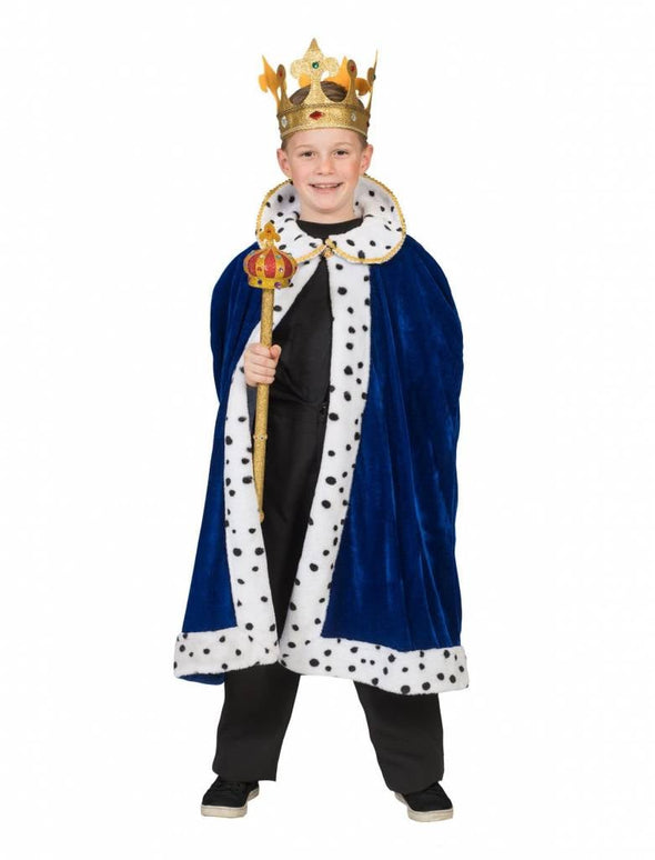 Feestbazaar Koningsmantel kind blauw