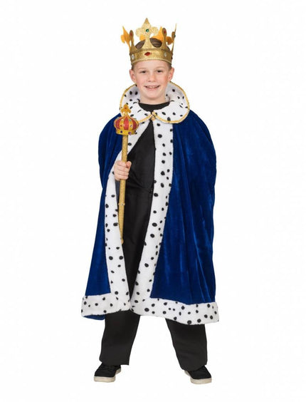 Feestbazaar Koningsmantel kind blauw