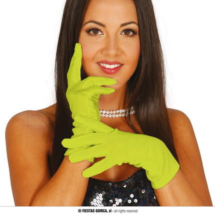 Feestbazaar Korte Handschoenen Lime Groen