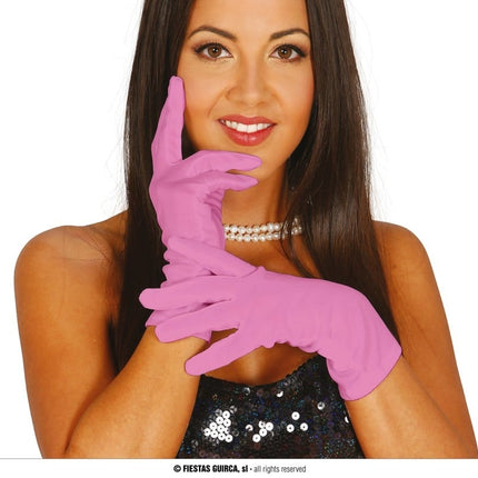 Feestbazaar Korte Handschoenen Roze