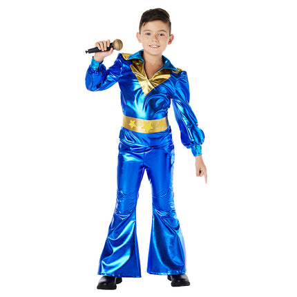 Feestbazaar Kostuum Dancing King Kind Blauw