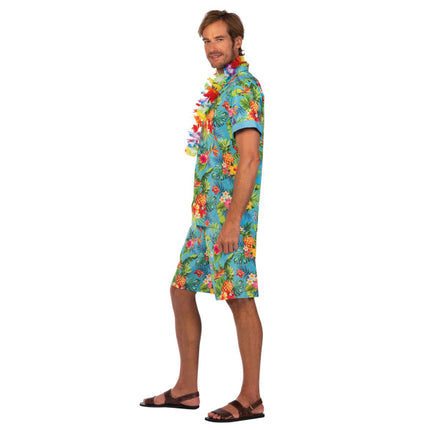 Feestbazaar Kostuum Hawaii Blauw Heren