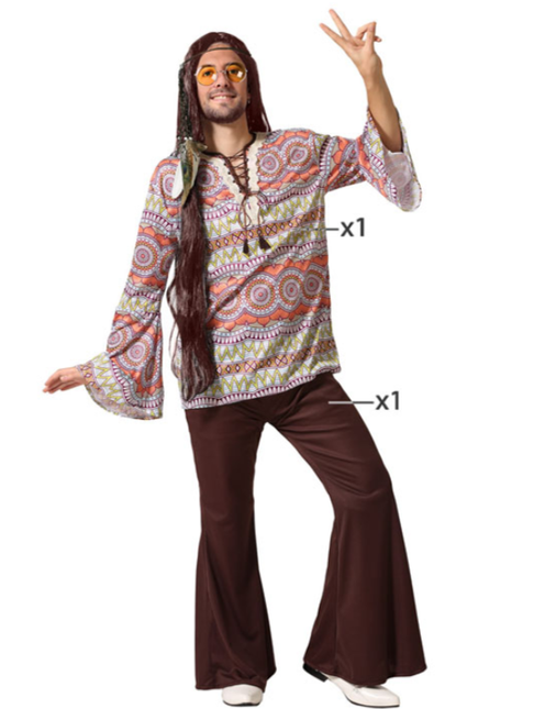 Feestbazaar Kostuum Hippie Heren Gregory