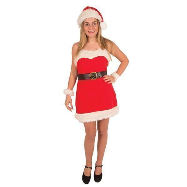 Feestbazaar Kostuum kerstvrouw 4-delig