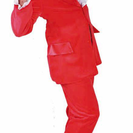 Feestbazaar Kostuum rood velours stretch