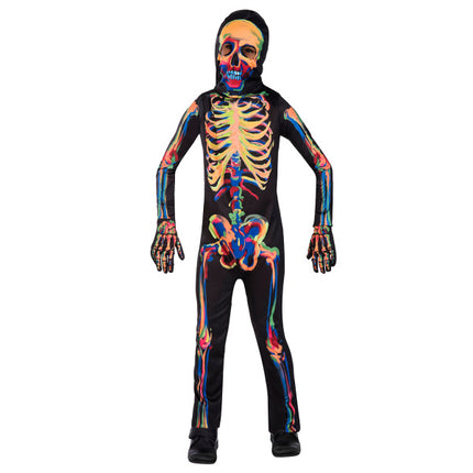 Feestbazaar Kostuum Skelet Glow in the Dark Multikleur Kind