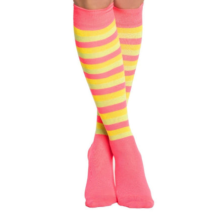 Feestbazaar Kousen Neon Roze/Geel/Groen Bracha