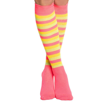 Feestbazaar Kousen Neon Roze/Geel/Groen Bracha