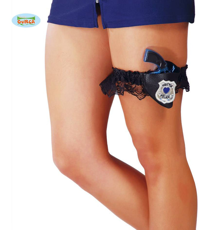 Feestbazaar Kousenband met politie pistool
