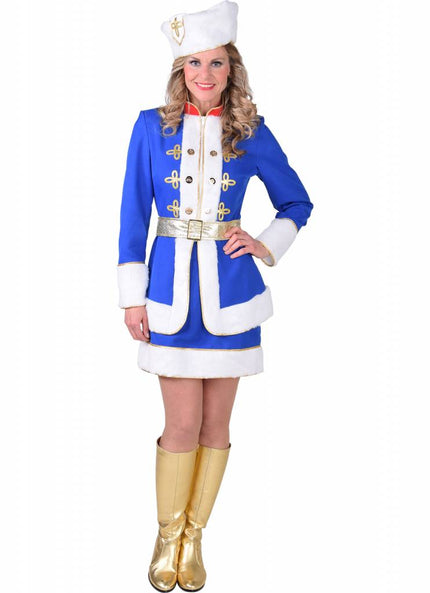 Feestbazaar Kozak Kostuum Dame Blauw