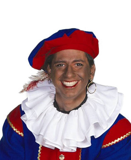 Feestbazaar Kraag Piet bistretch wit