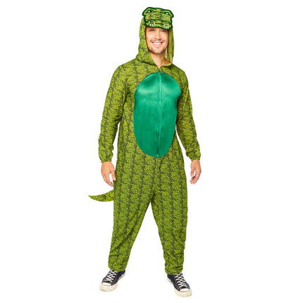 Feestbazaar Krokodil Onesie Met Capuchon Volwassenen