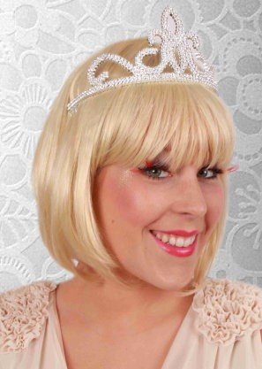Feestbazaar Kroontje tiara zilver