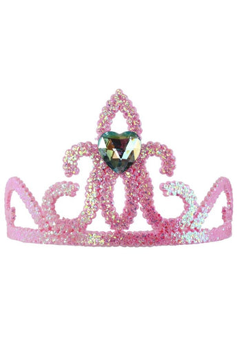 Feestbazaar Kroontje tiarakam roze/zilver