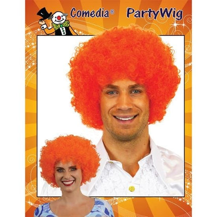 Feestbazaar Krullenbol pruik feloranje