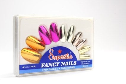 Feestbazaar Kunstnagels rainbow metallic
