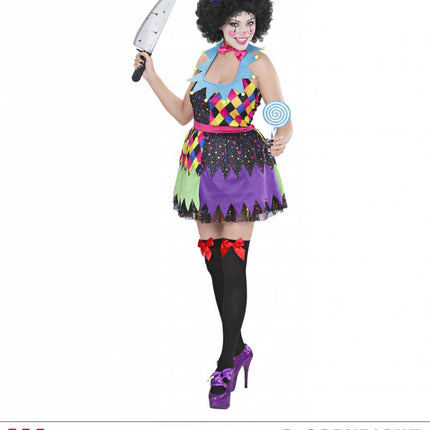 Feestbazaar Kwaadaardige Clown dame outfit