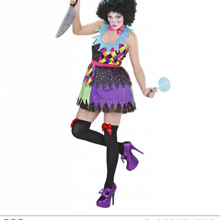 Feestbazaar Kwaadaardige Clown dame outfit