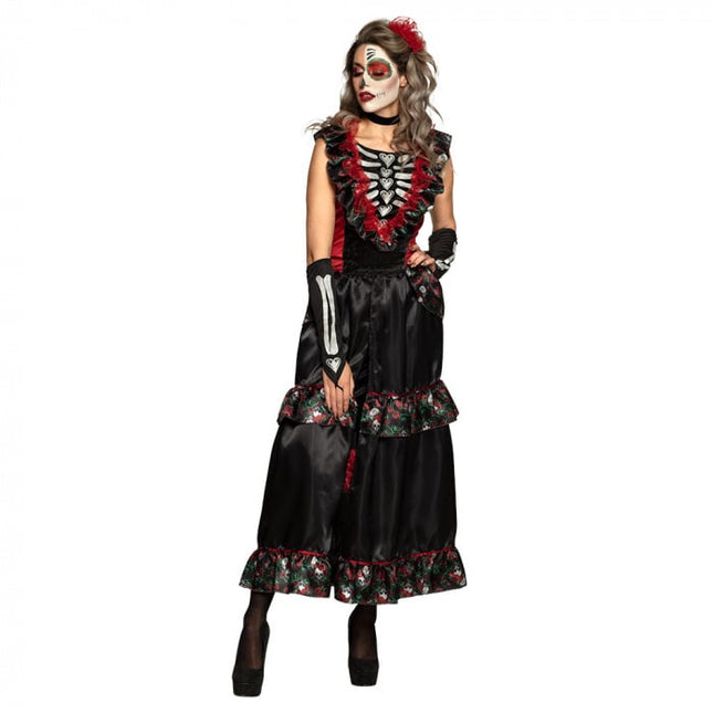 Feestbazaar La Muerte Kostuum Jurk Vrouw
