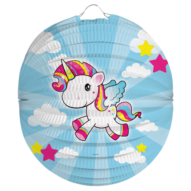 Feestbazaar Lampion Eenhoorn 22cm