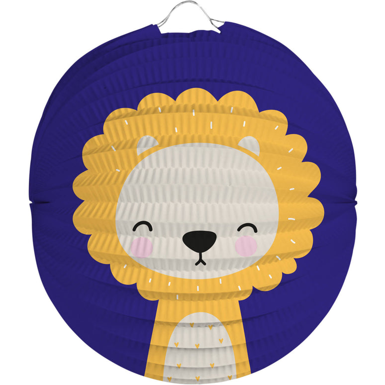 Feestbazaar Lampion Rond Leeuw - 22cm