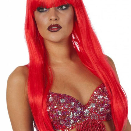 Feestbazaar Lange bobline de luxe rood