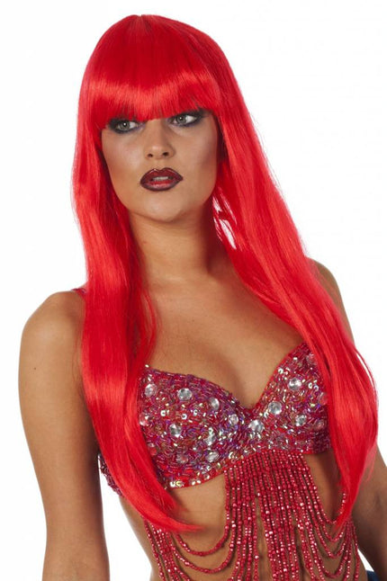 Feestbazaar Lange bobline de luxe rood