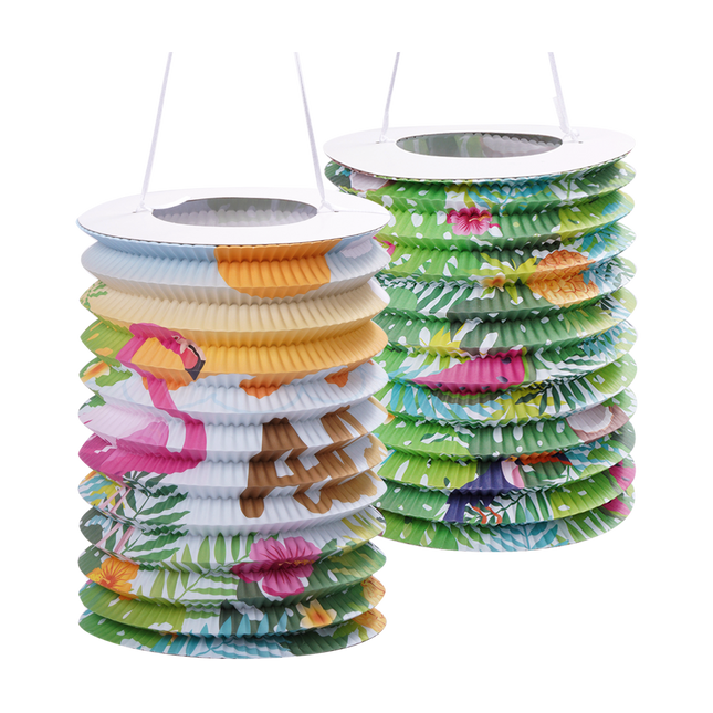 Feestbazaar Lantaarn Tropical Flamingo (2st)