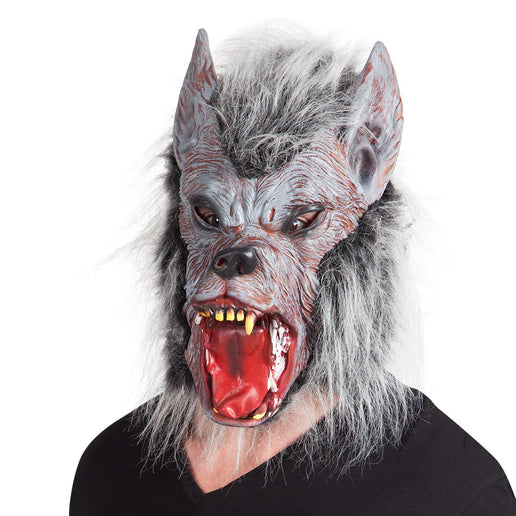 Feestbazaar Latex Masker Weerwolf met Haar